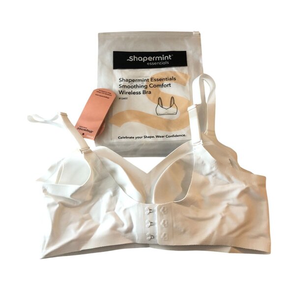 Shapermint Smoothing Comfort Wireless Bra White XL - Picture 2 of 5